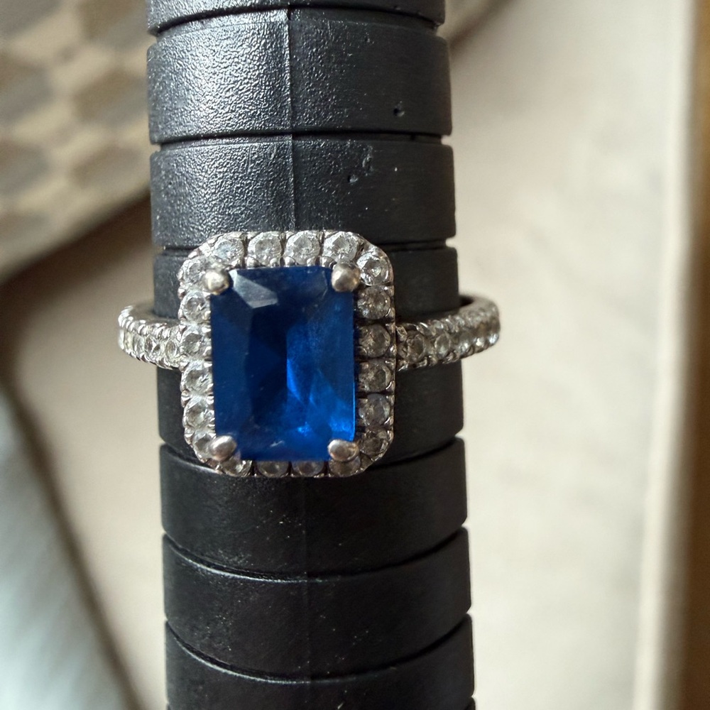Sterling Silver Ring Blue stone. Handmade in Italy 🇮🇹